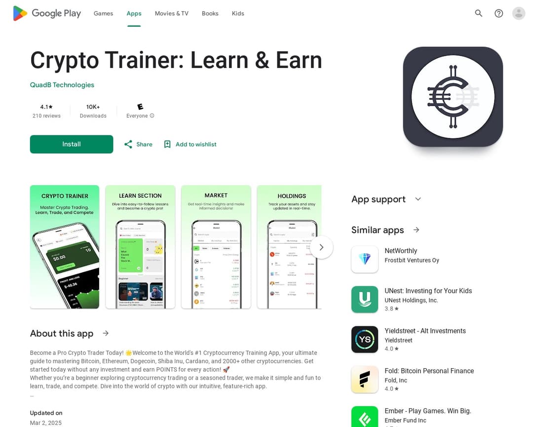 Crypto Trainer: Learn & Earn