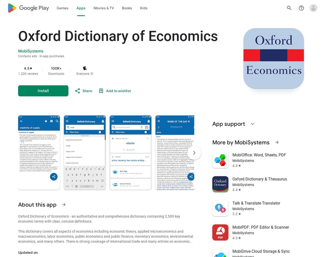 Oxford Dictionary of Economics