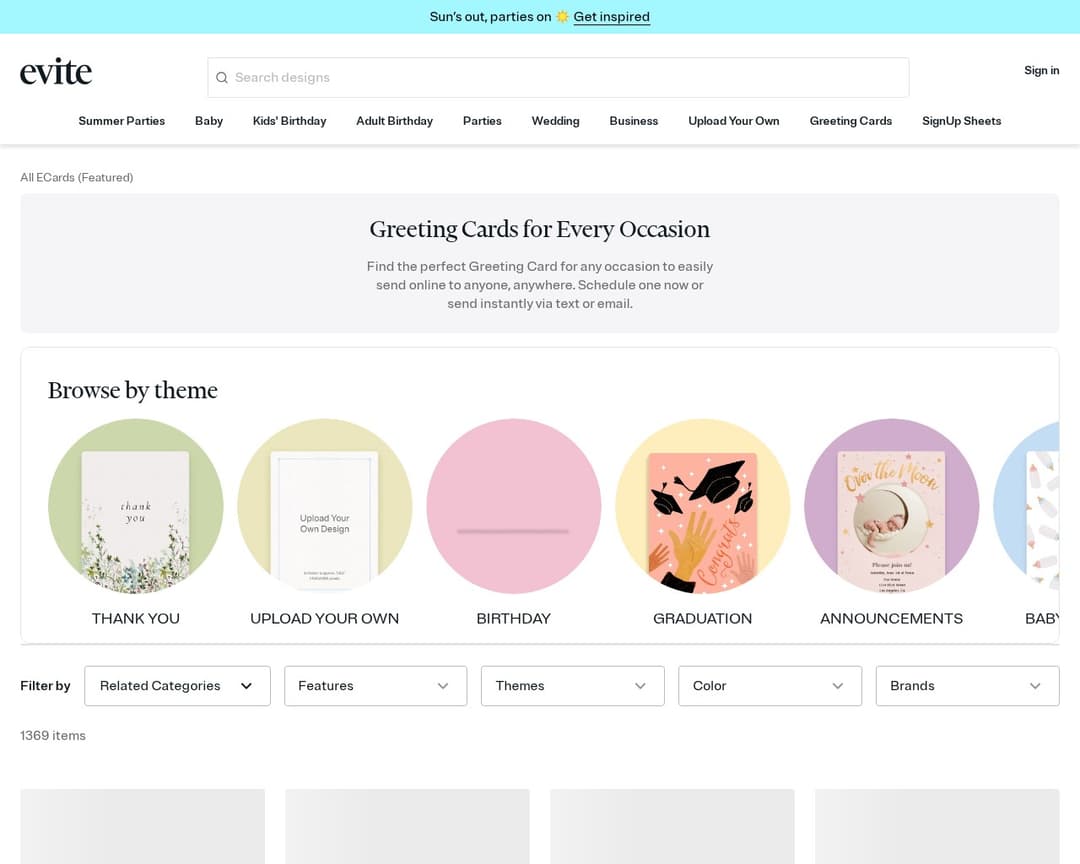 Evite Greeting Cards