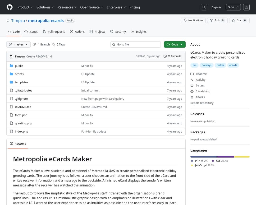 Metropolia eCards Maker