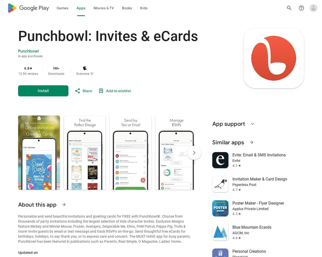 Punchbowl: Invites & eCards