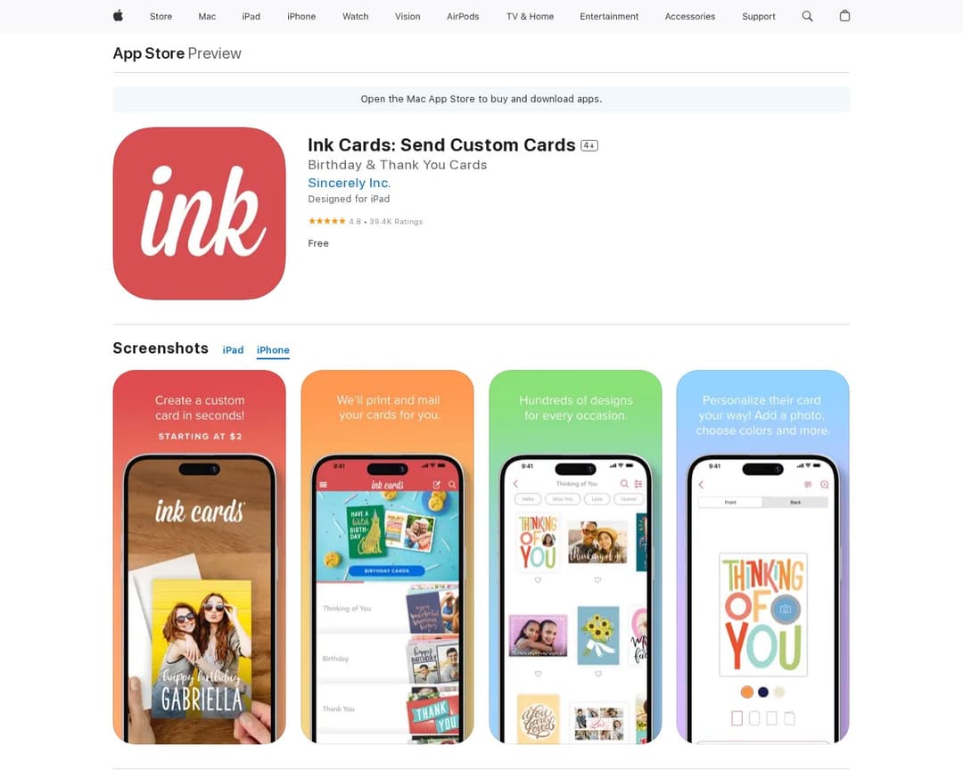 Ink Cards: Send Custom Cards