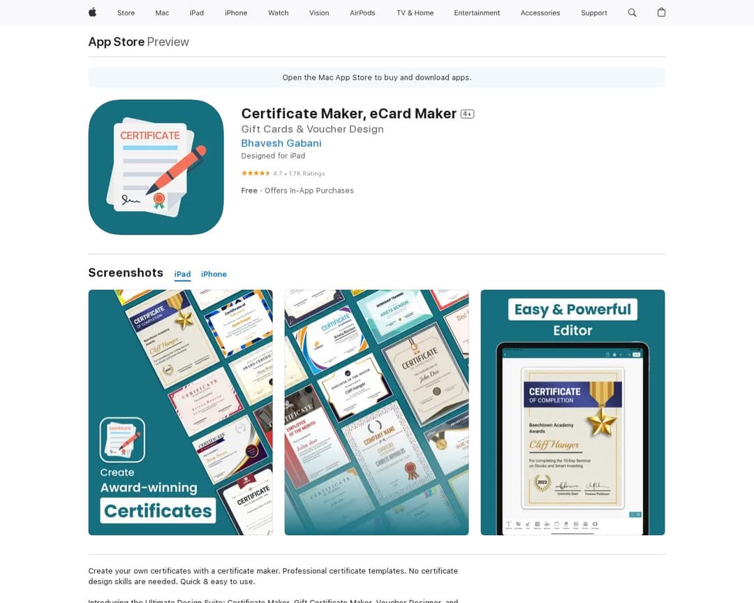 Certificate Maker, eCard Maker