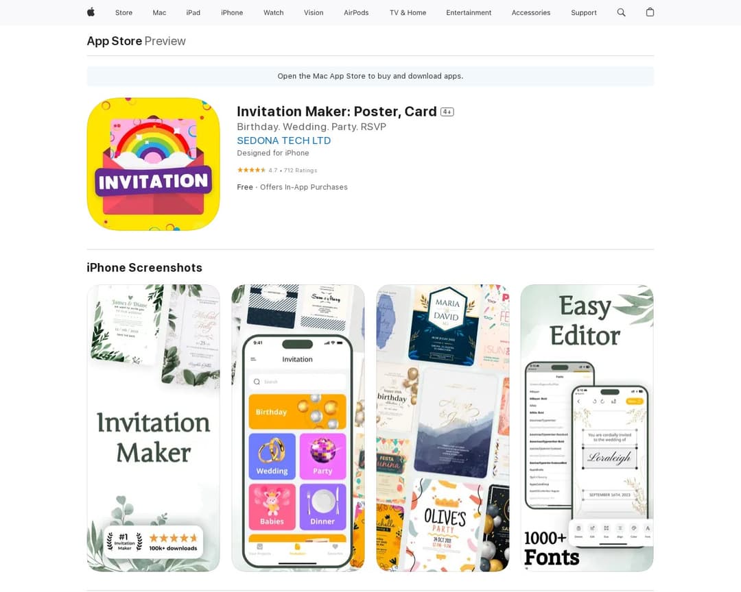 Invitation Maker: Poster, Card