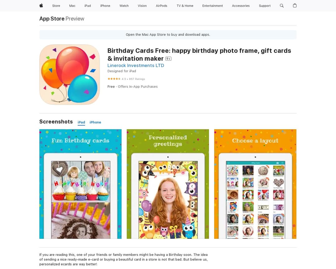 Birthday Cards Free: happy birthday photo frame, gift cards & invitation maker