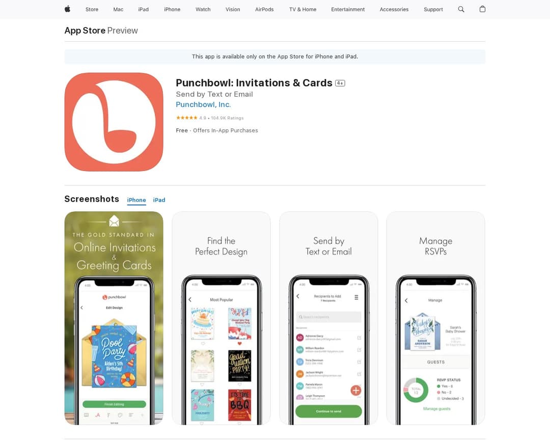 Punchbowl: Invitations & Cards