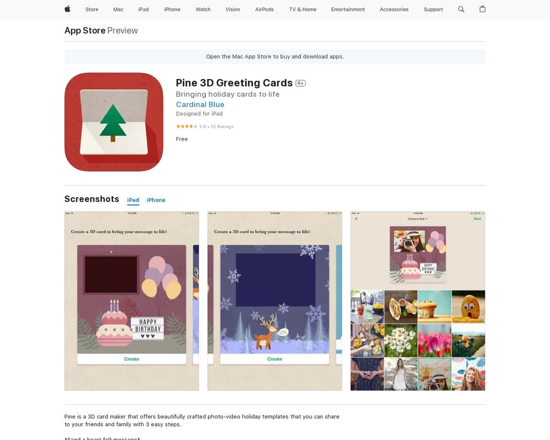 Pine 3D Greeting Cards