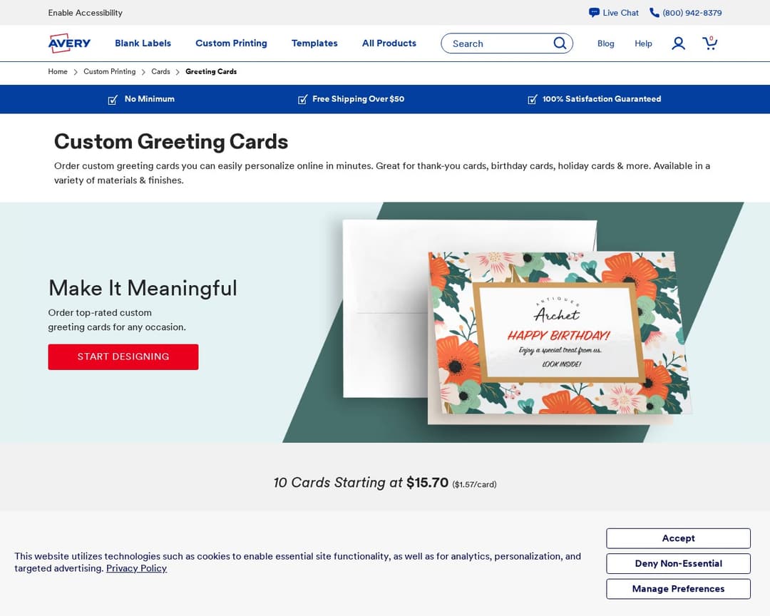 Avery Custom Greeting Cards