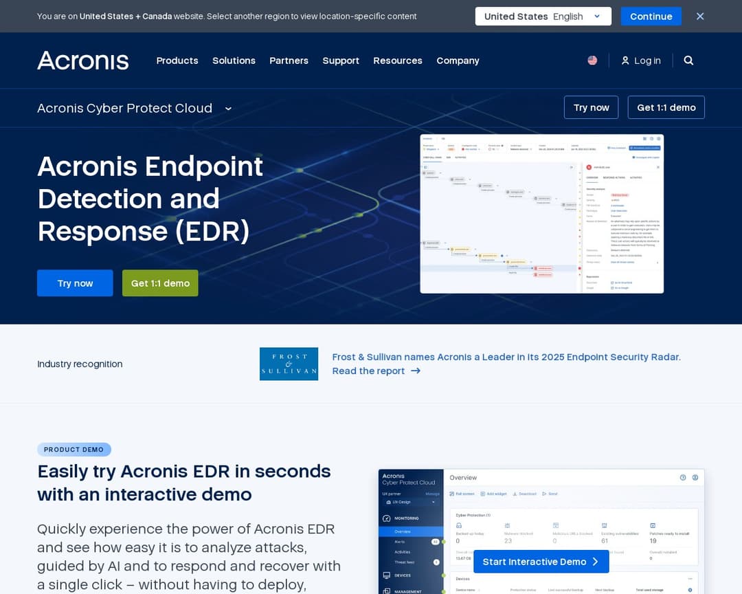 Acronis Security + EDR