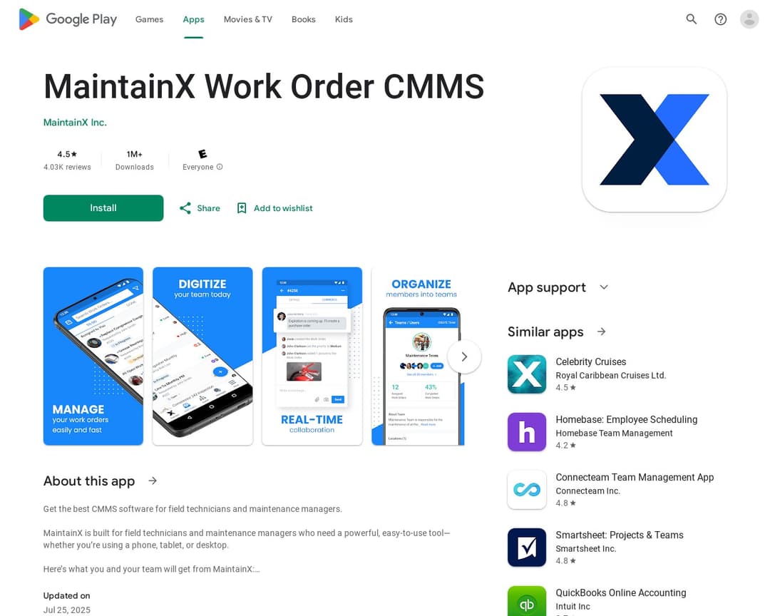 MaintainX Work Order CMMS