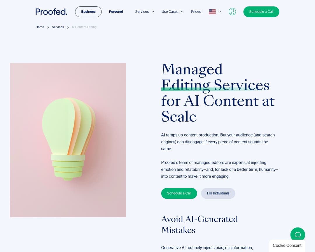 Proofed AI Content Editing