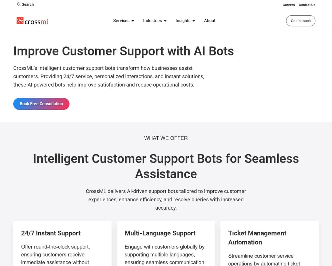 CrossML Customer Support Bot Service