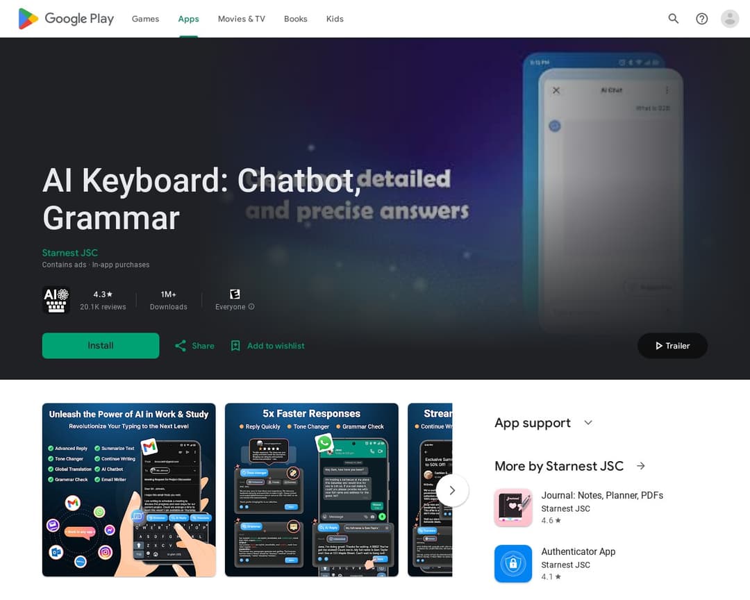 AI Keyboard: Chatbot, Grammar