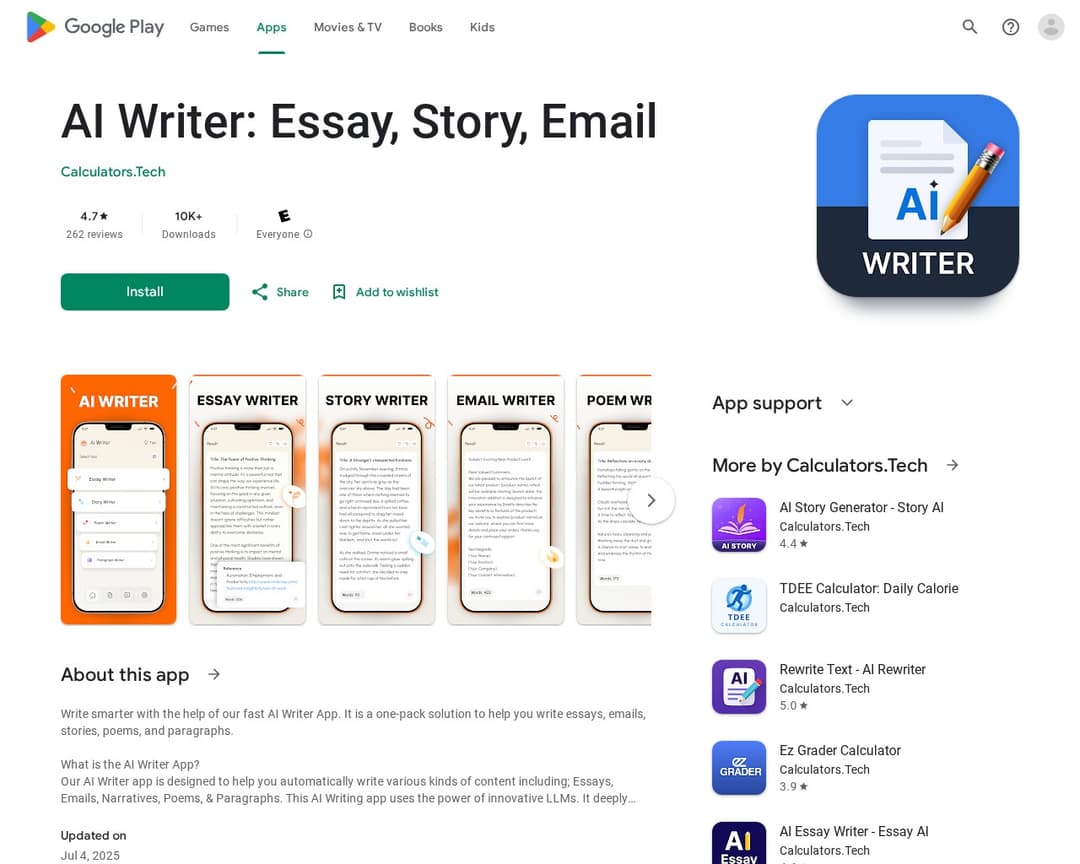 AI Writer: Essay, Story, Email