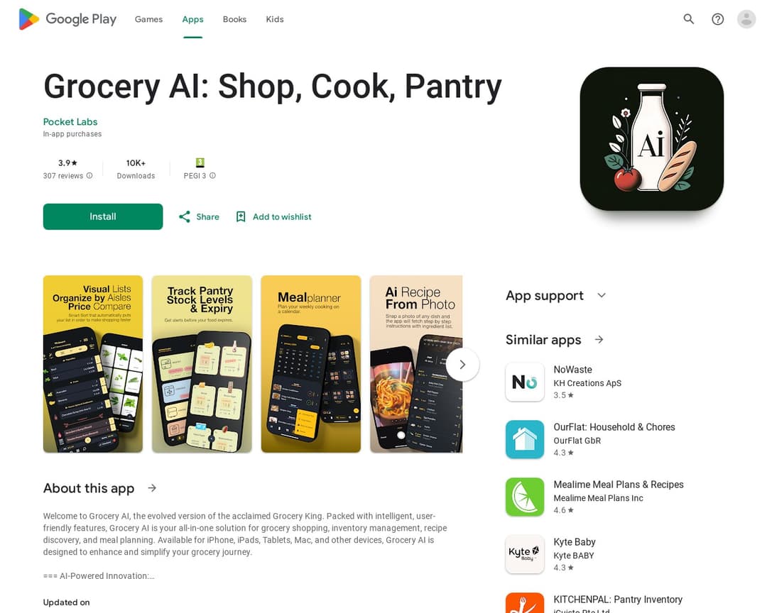 Grocery AI: Shop, Cook, Pantry