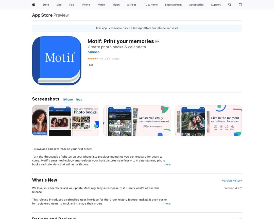 Motif: Print your memories