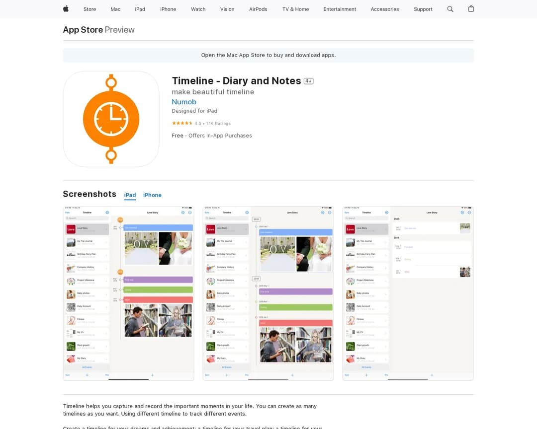 Timeline - Diary and Notes