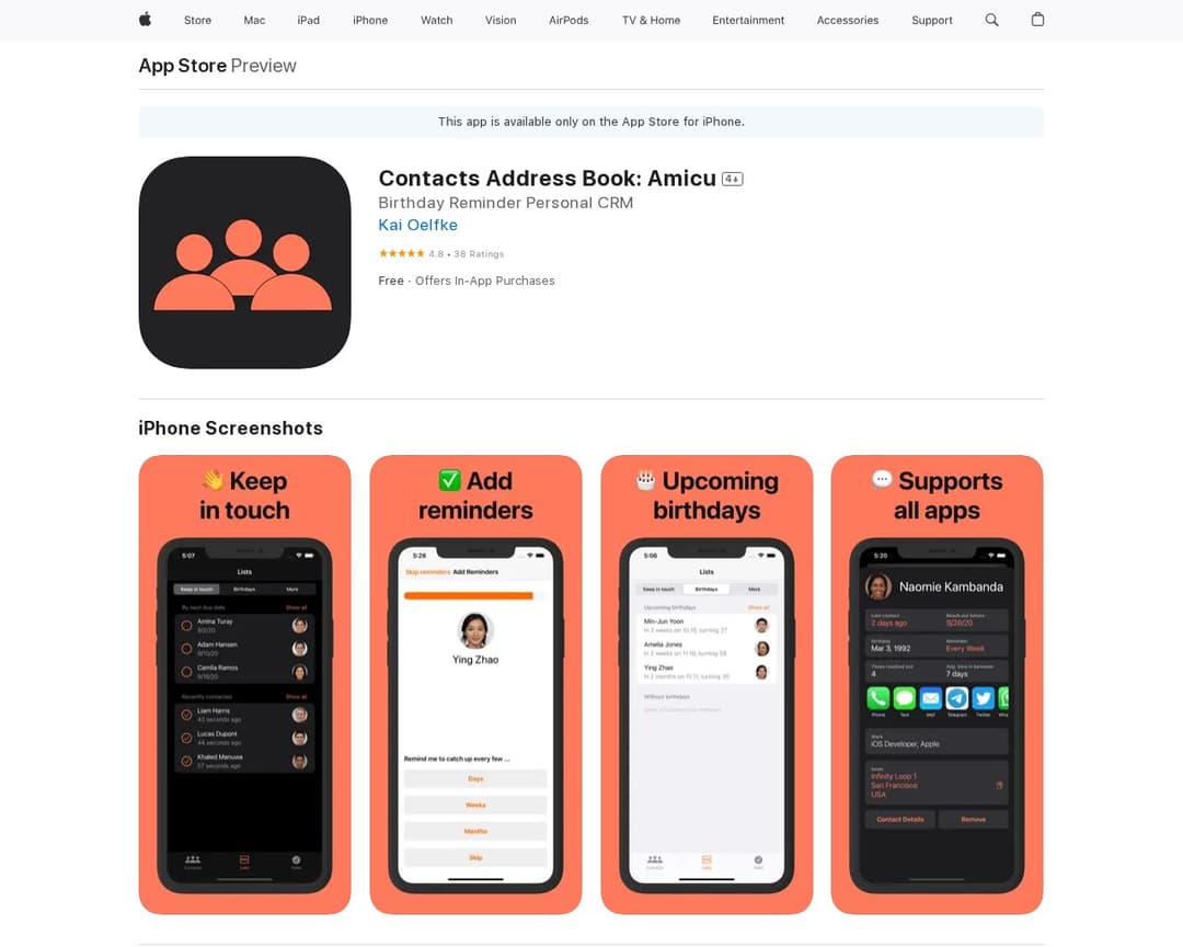 Contacts Address Book: Amicu