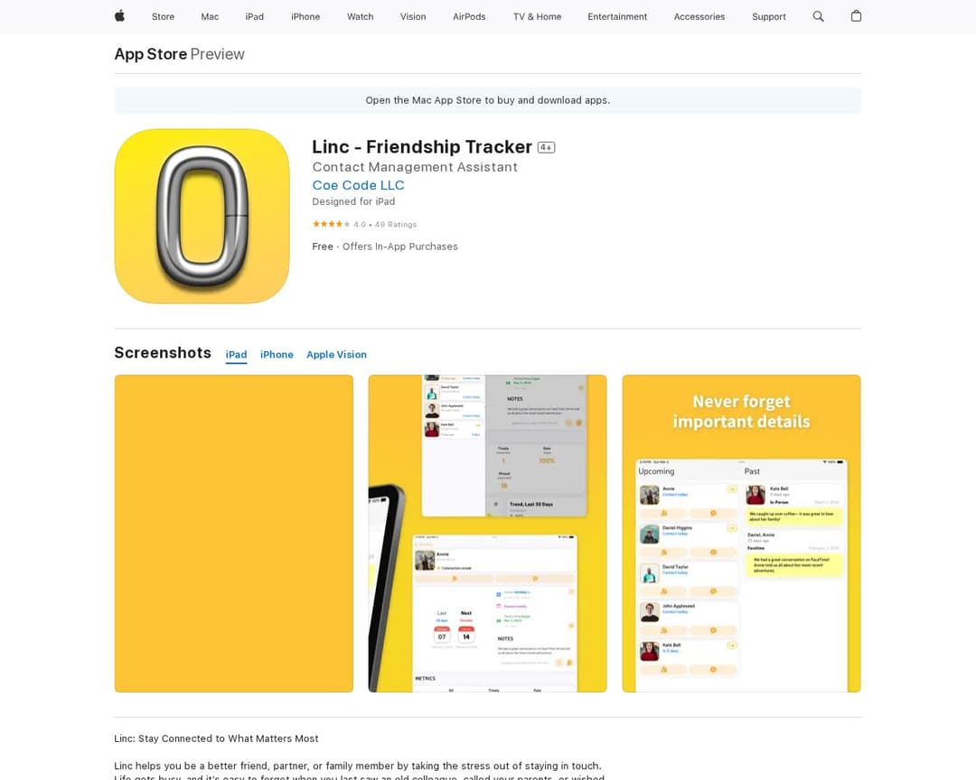 Linc - Friendship Tracker