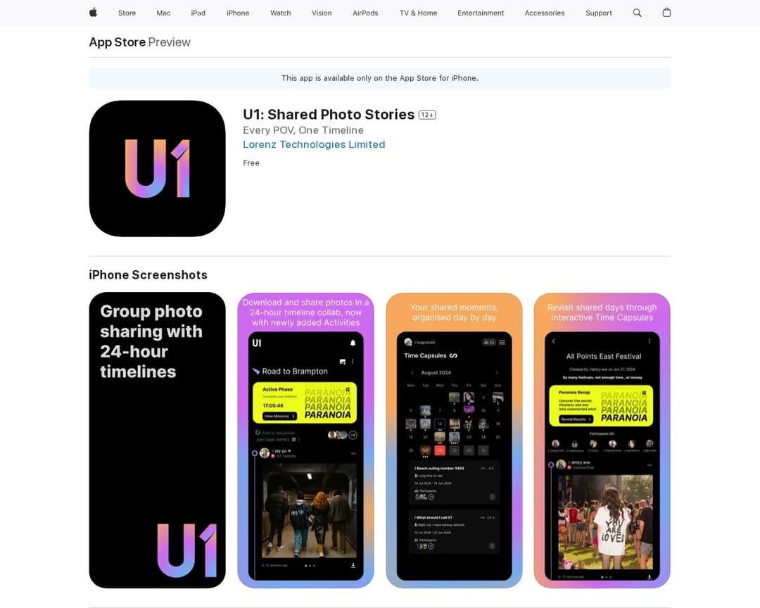 U1: Shared Photo Stories