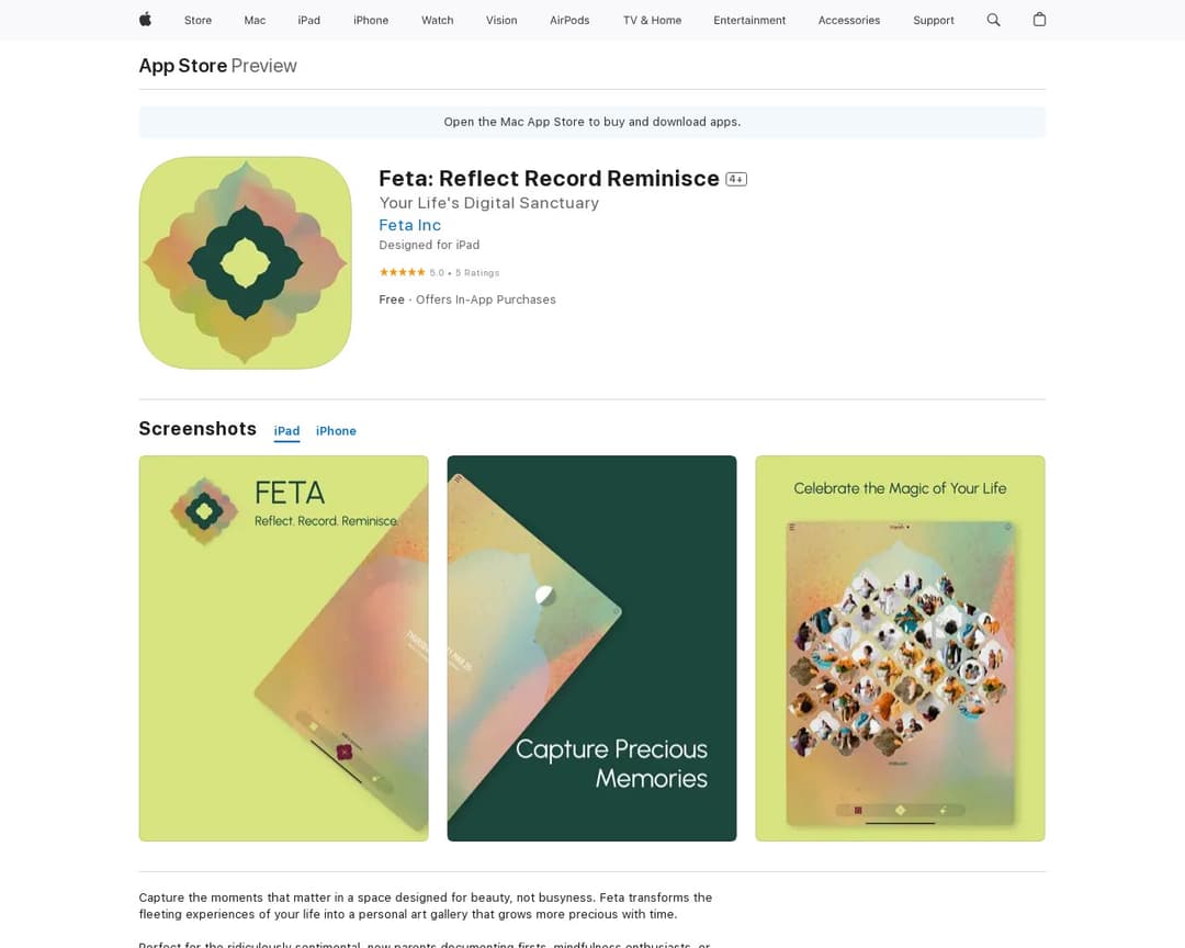 Feta: Reflect Record Reminisce