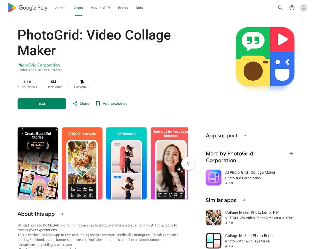 PhotoGrid: Video Collage Maker