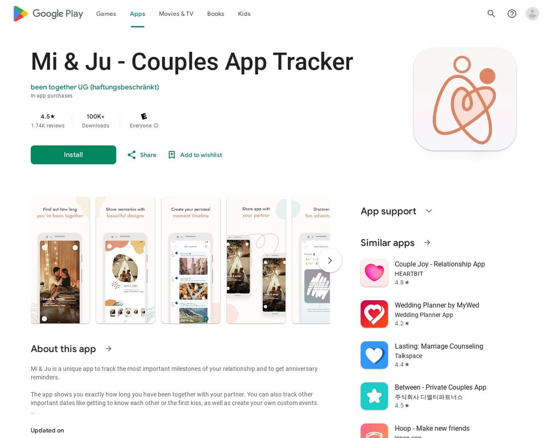 Mi & Ju - Couples App Tracker