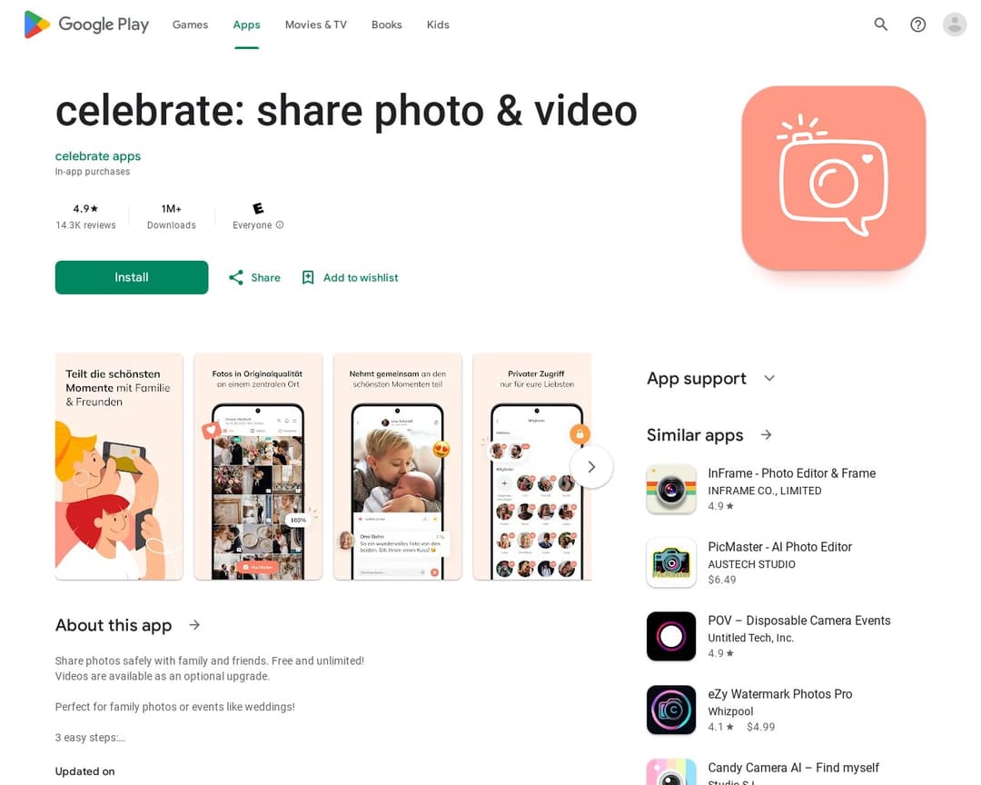 celebrate: share photo & video