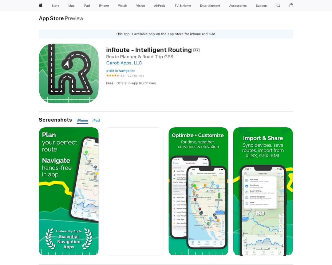 InRoute Route Planner