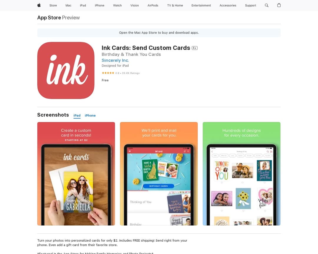 Ink Cards: Send Custom Cards