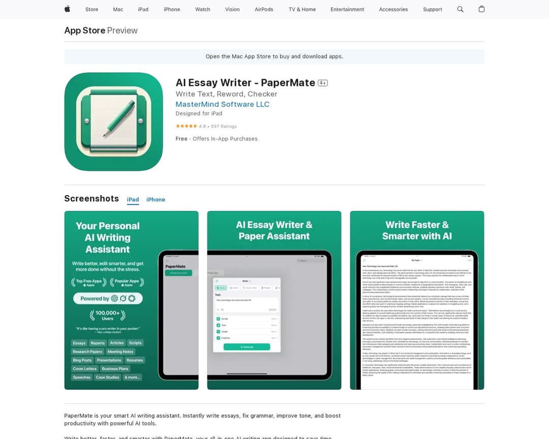 AI Essay Writer - PaperMate